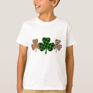 St Patricks Day Lucky Irish Green Plaid Shamrock T-Shirt