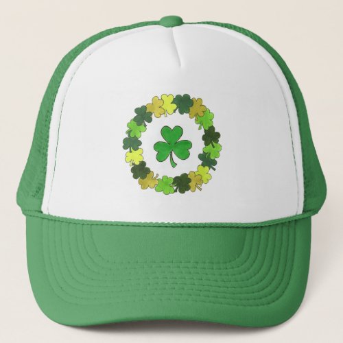 St Patricks Day Lucky Irish Green Shamrock Trucker Hat