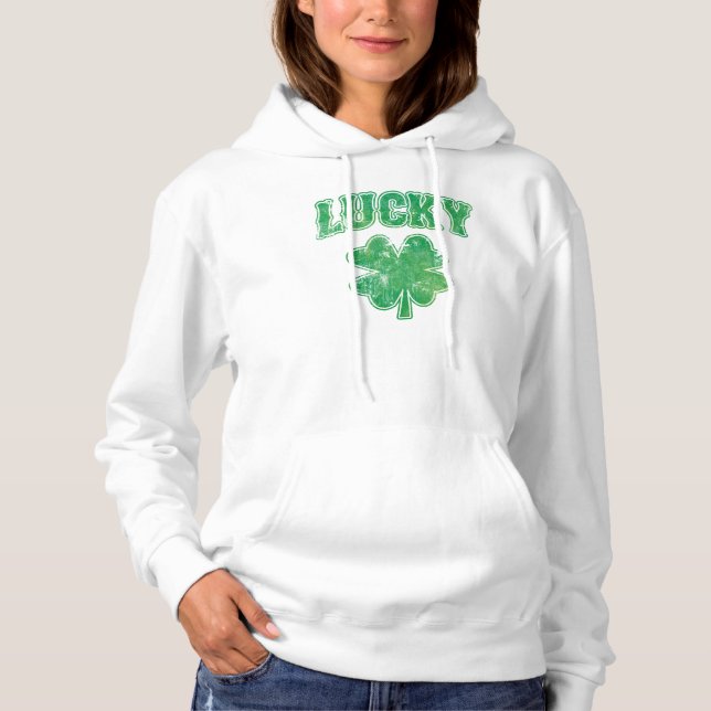 St Patricks Day Lucky Irish Hoodie (Front)
