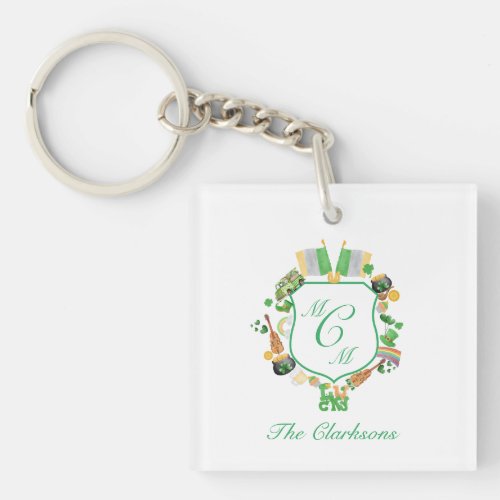 St Patricks day Lucky Monogram Acrylic Keychain