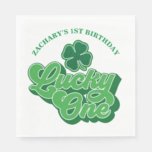 St Patricks Day Lucky One Birthday Paper Napkins