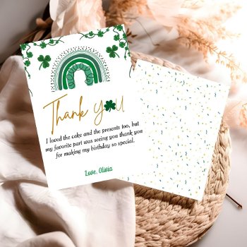 St Patrick's Day Lucky One Birthday Thank You Card by Starwedding at Zazzle