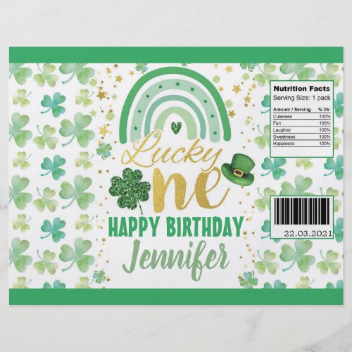 St Patricks Day Lucky One Chip Bag Wrapper