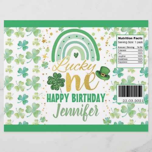 St Patricks Day Lucky One Chip Bag Wrapper