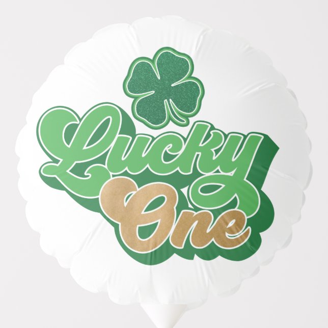 St. Patrick's Day Lucky One First Birthday Balloon (Front)