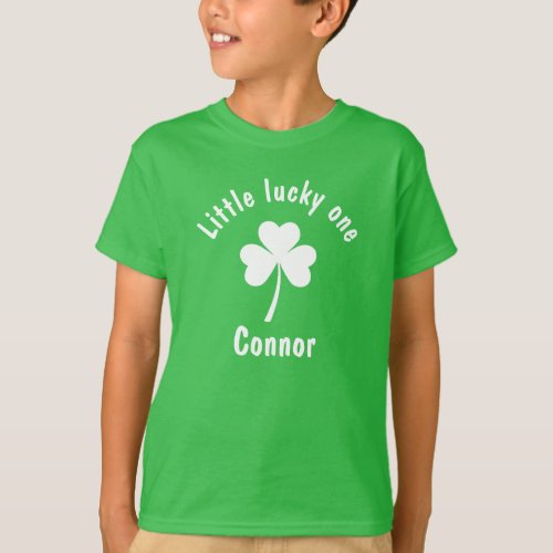 St Patricks Day Lucky One Green Personalized Name  T_Shirt