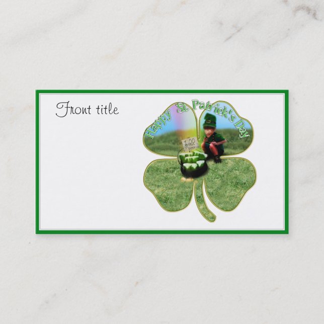 St. Patrick's Day Lucky Pot o' Beer Business Card (Front)