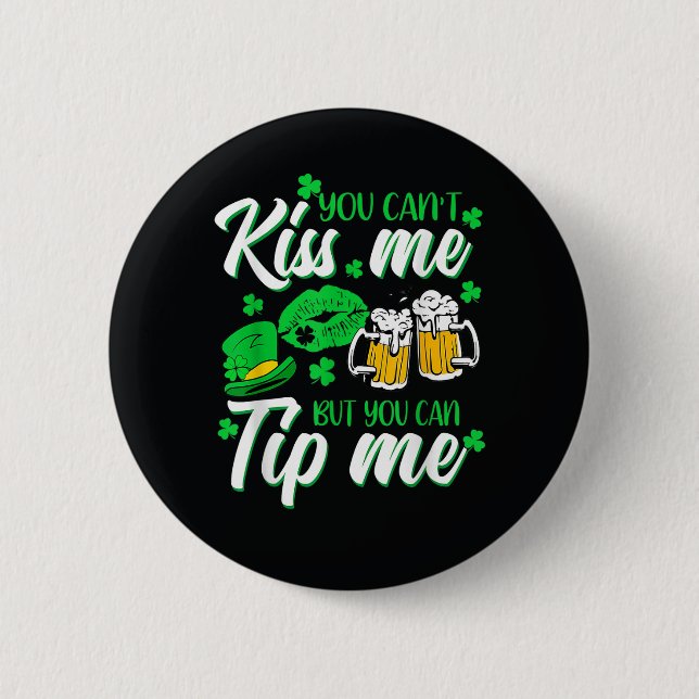 St Patrick's Day Lucky Shamrock  Button (Front)