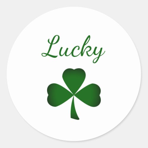 St Patricks Day Lucky Shamrock Classic Round Sticker
