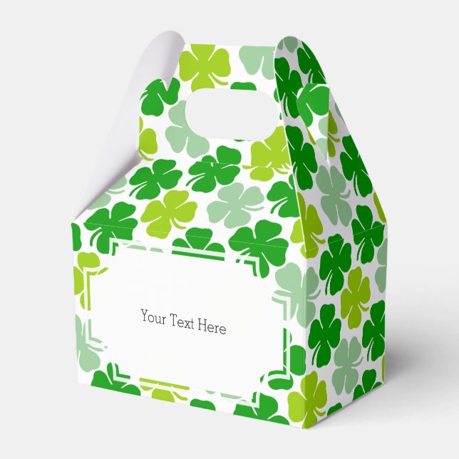 St. Patrick's Day Lucky Shamrock Favor Boxes (Front Side)