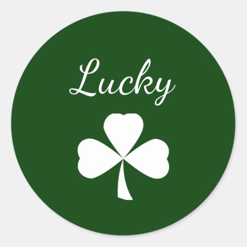 St Patricks Day Lucky Shamrock Green Classic Round Sticker