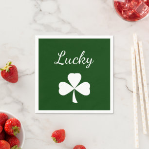 St. Patrick's Day Lucky Shamrock Green Napkins