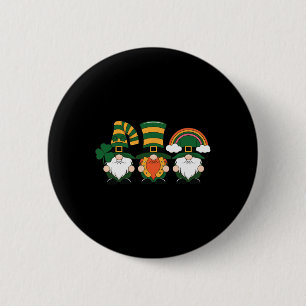 St Patricks Day Lucky Shamrock Irish Gnomes Irish Button