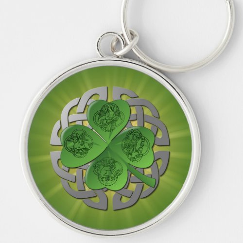 St Patricks Day Lucky Shamrock Keychain