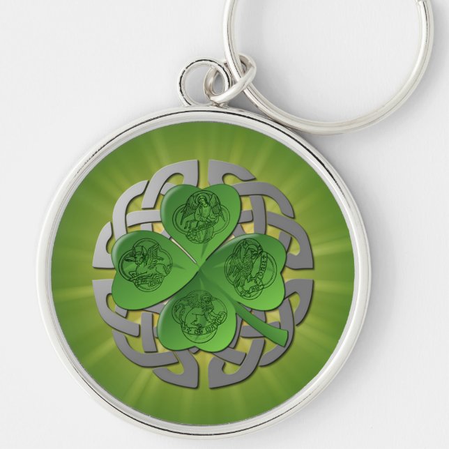 St. Patrick's Day Lucky Shamrock Keychain (Front)