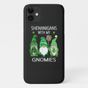 St Patricks Day Lucky Shamrock Leopard Gnomes  iPhone 11 Case