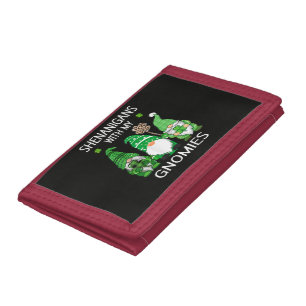 St Patricks Day Lucky Shamrock Leopard Tri-fold Wallet