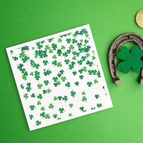 St Patricks Day Lucky Shamrock Pattern Paper Napkins