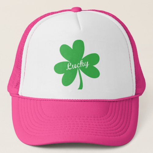St Patricks Day Lucky Shamrock Trucker Hat