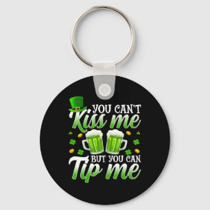 St Patricks Day Lucky Shamrock Waitress Rtender Wa Keychain