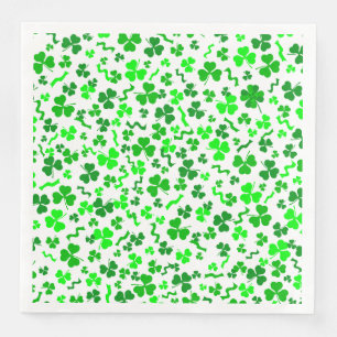 St Patrick's Day Lucky Shamrocks Confetti Pattern Paper Dinner Napkins