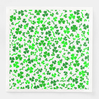 St Patrick's Day Lucky Shamrocks Confetti Pattern Paper Dinner Napkins