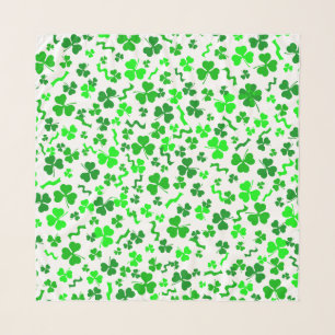 St Patrick's Day Lucky Shamrocks Confetti Pattern Scarf