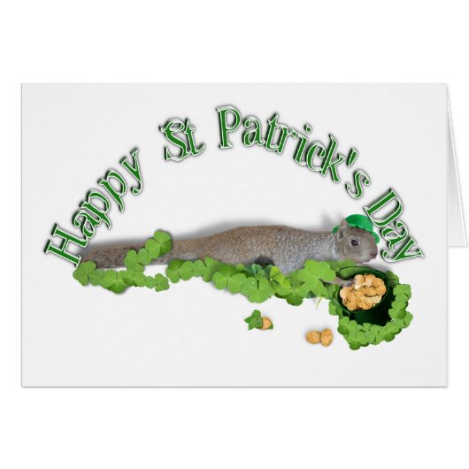 St. Patrick's Day Lucky Squirrel   Cards (Front Horizontal)
