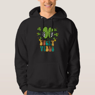 St Patricks Day Lucky Vibes Retro Saint Pattys Men Hoodie