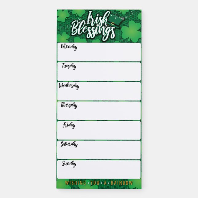St Patrick's Day magnetic Notepad (Front)