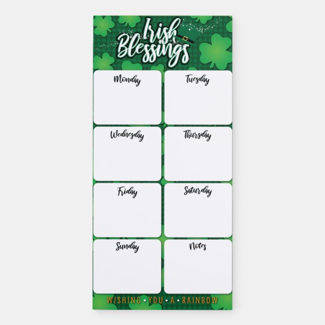 St Patrick's Day magnetic Notepad (Front)