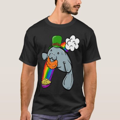 St Patrick's Day Manatee Leprechaun Cute  Boys Gir T-Shirt