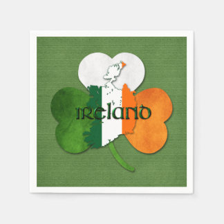 St. Patrick's Day Map of Ireland/Clover Paper Napkins
