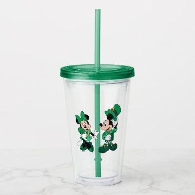 St. Patrick's Day Mickey and Minnie Acrylic Tumbler