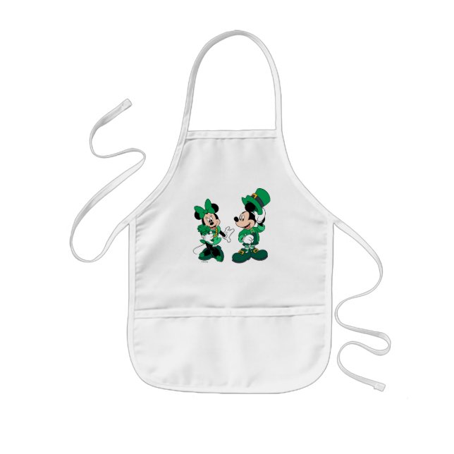 St. Patrick's Day Mickey and Minnie Kids' Apron (Front)