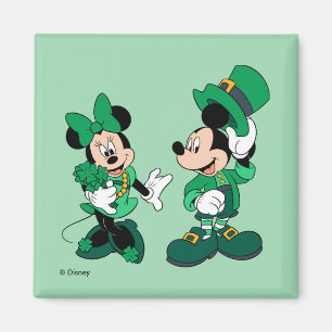 St. Patrick's Day Mickey and Minnie Magnet
