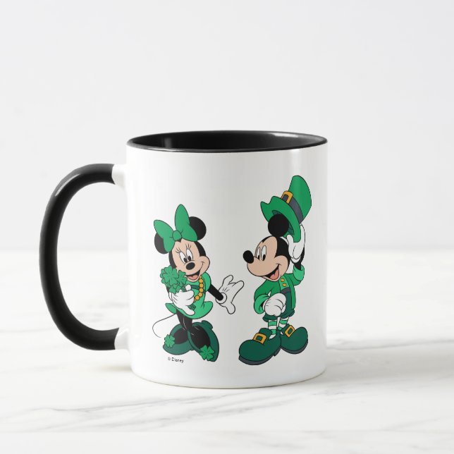 St. Patrick's Day Mickey and Minnie Mug (Left)