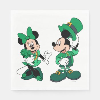 St. Patrick's Day Mickey And Minnie Napkins by MickeyAndFriends at Zazzle