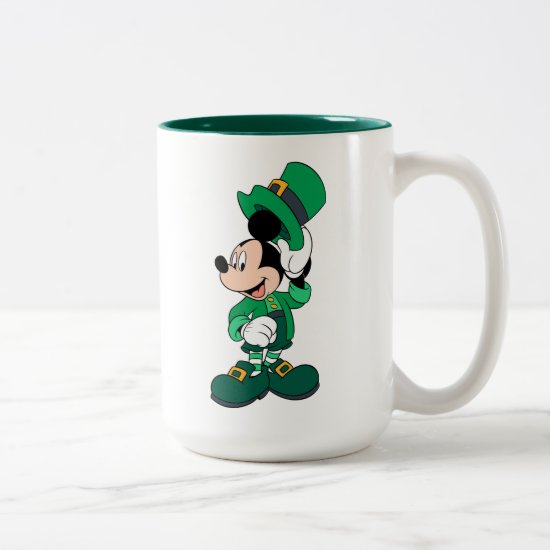 St. Patrick's Day Mickey and Minnie Two-Tone Coffee Mug