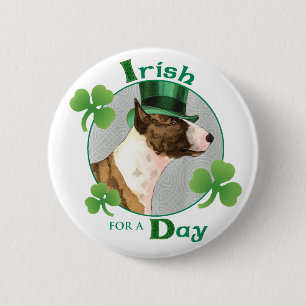 St. Patrick's Day Mini Bull Terrier Button