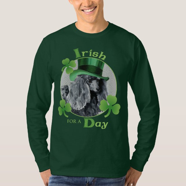 St. Patrick's Day Miniature Poodle T-Shirt (Front)