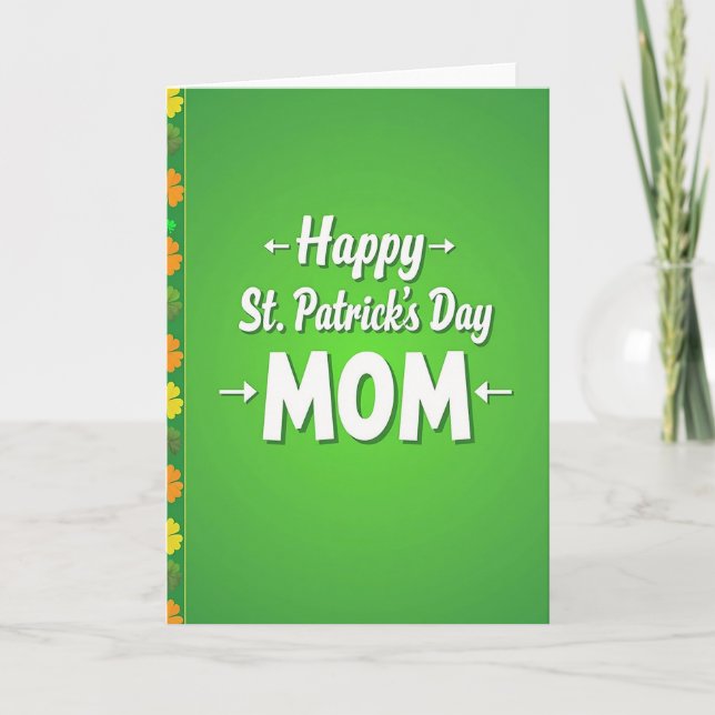 St Patricks Day Mom Faux Gold Foil Card (Front)