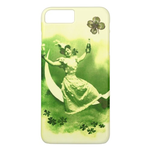 ST PATRICKS  DAY MOON LADY WITH SHAMROCKS iPhone 8 PLUS7 PLUS CASE