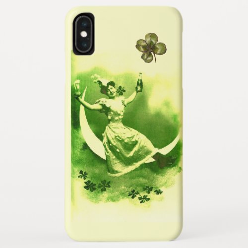ST PATRICKS  DAY MOON LADY WITH SHAMROCKS iPhone XS MAX CASE