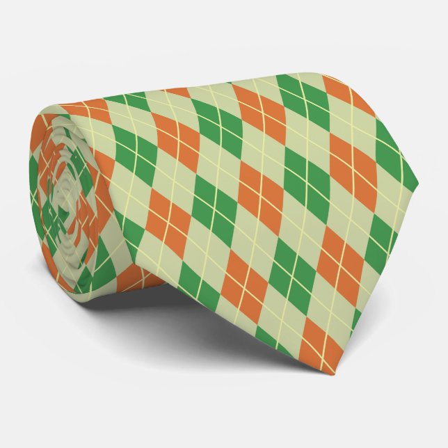 St Patrick's Day Mosaic Pattern Irish Culture Neck Tie (Rolled)