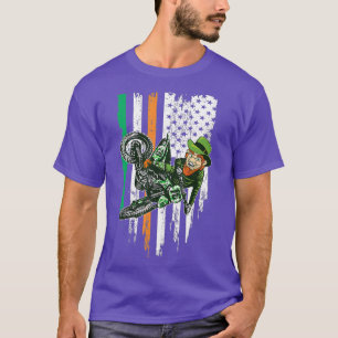 St Patricks Day Motocross MX  Irish Leprechaun T-Shirt