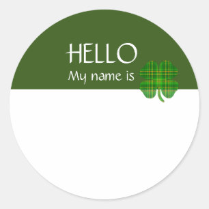 St. Patrick's Day Name Tag Badge Sticker