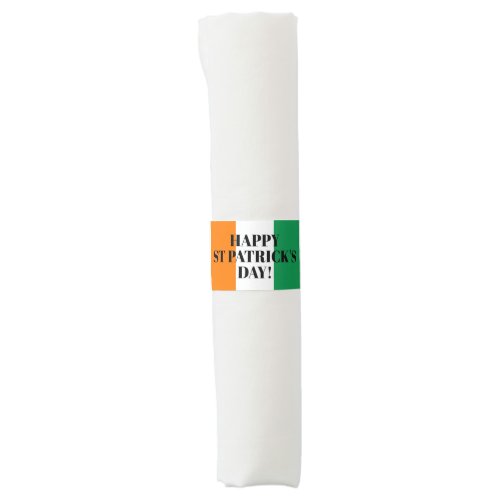St Patricks Day napkin bands with Irish flag