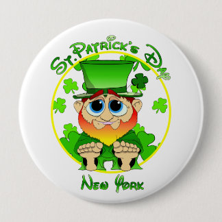 St Patrick's Day New York Button