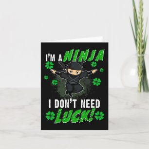 St. Patrick's Day Ninja Luck Green Kids Gift Clove Card